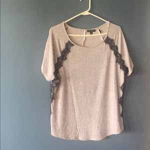 Lace black and pink blouse